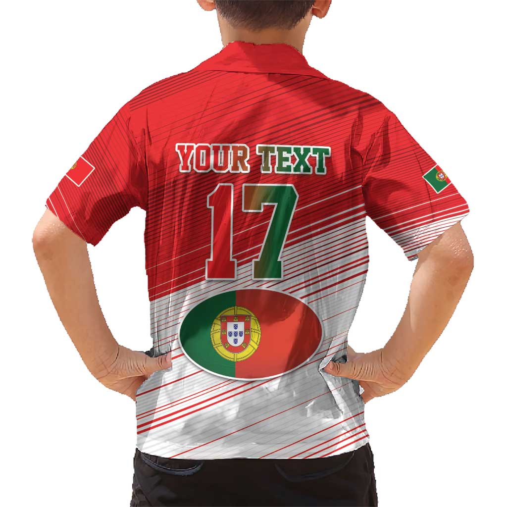 Custom Portugal Rugby Go Champions Family Matching Short Sleeve Bodycon Dress and Hawaiian Shirt Wolf Mascot Style