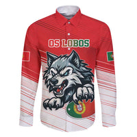 Custom Portugal Rugby Go Champions Family Matching Short Sleeve Bodycon Dress and Hawaiian Shirt Wolf Mascot Style