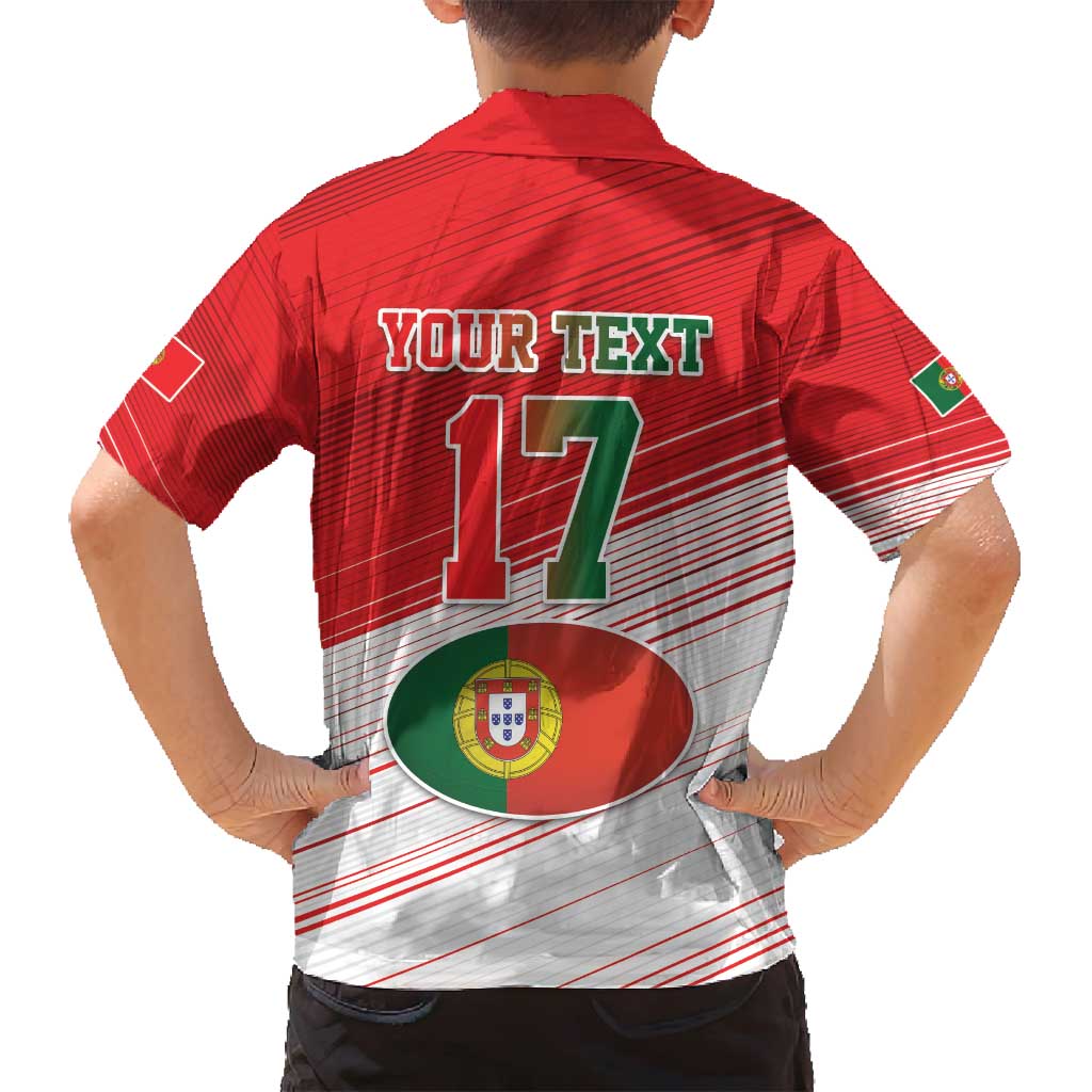 Custom Portugal Rugby Go Champions Family Matching Summer Maxi Dress and Hawaiian Shirt Wolf Mascot Style