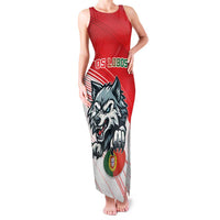 Custom Portugal Rugby Go Champions Family Matching Tank Maxi Dress and Hawaiian Shirt Wolf Mascot Style