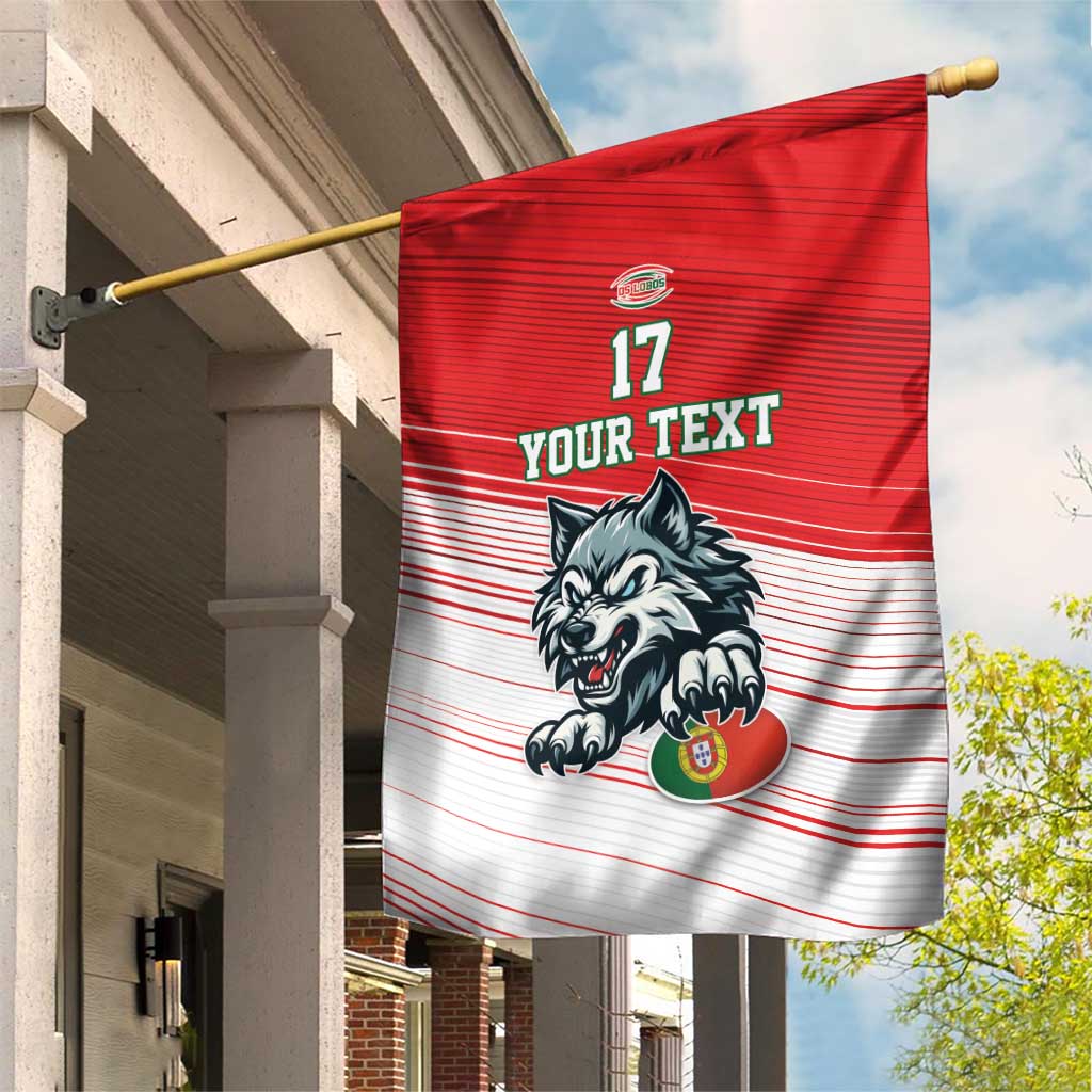 Custom Portugal Rugby Go Champions Garden Flag Wolf Mascot Style