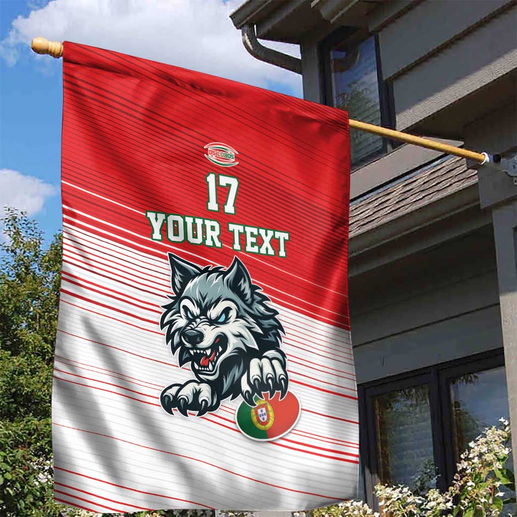Custom Portugal Rugby Go Champions Garden Flag Wolf Mascot Style