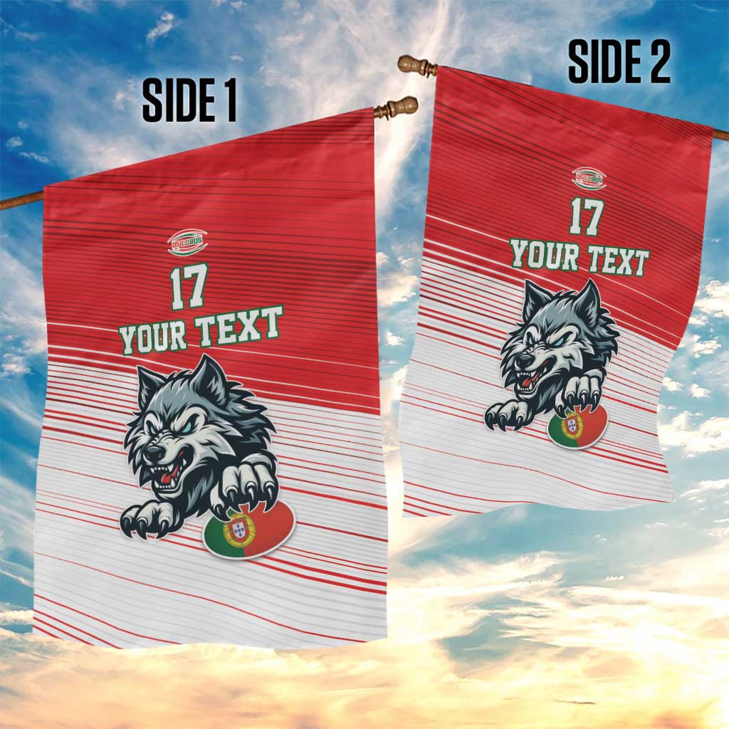 Custom Portugal Rugby Go Champions Garden Flag Wolf Mascot Style