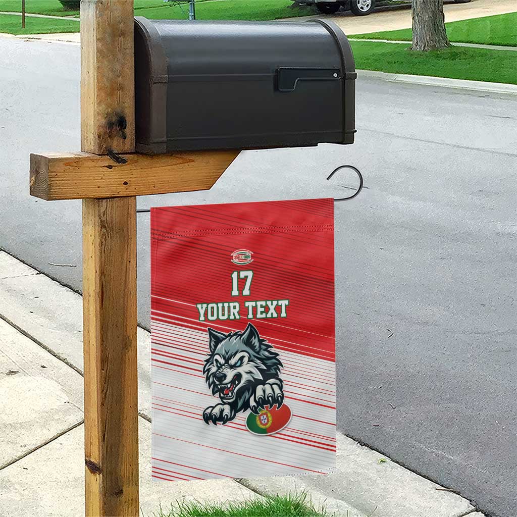 Custom Portugal Rugby Go Champions Garden Flag Wolf Mascot Style