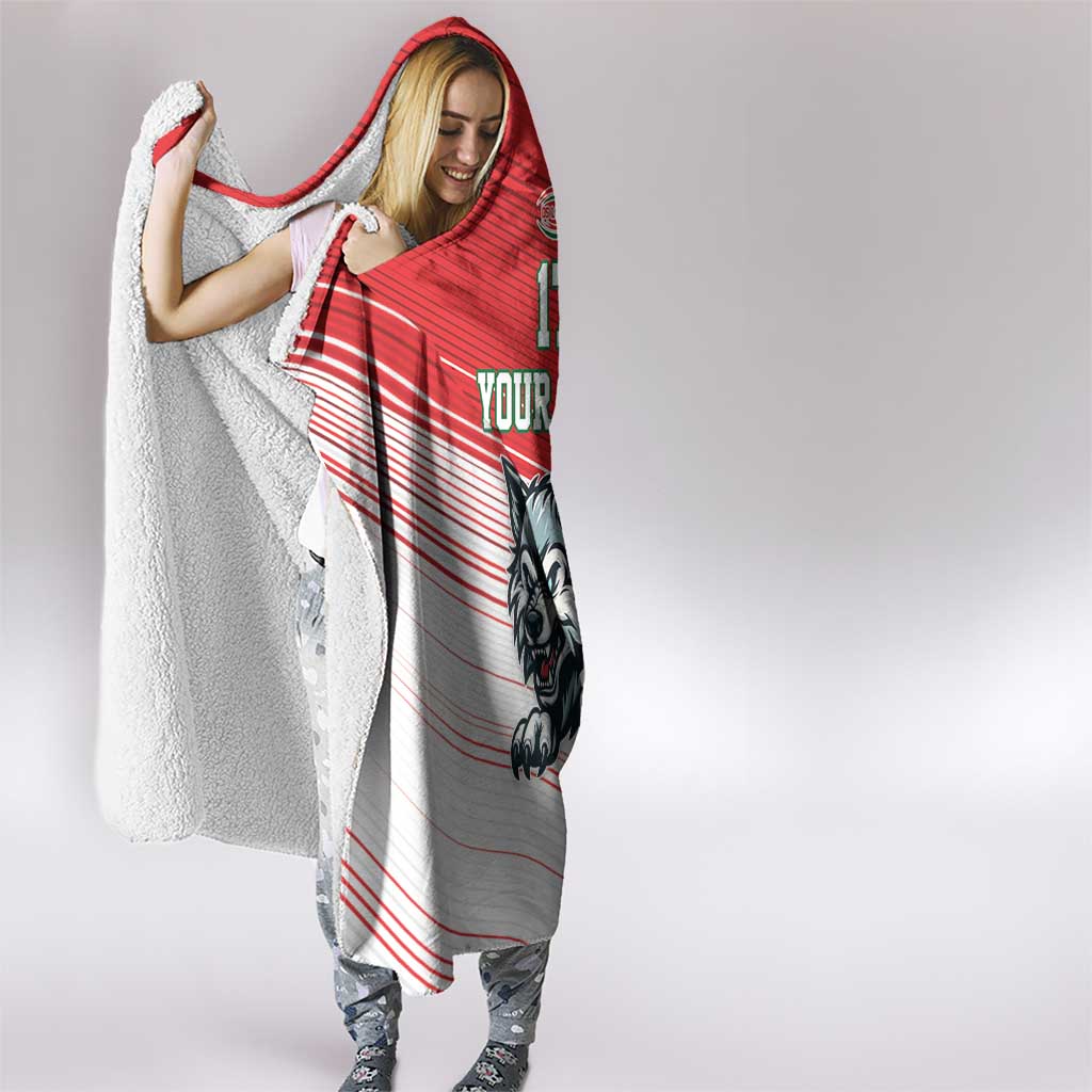 Custom Portugal Rugby Go Champions Hooded Blanket Wolf Mascot Style