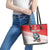 Custom Portugal Rugby Go Champions Leather Tote Bag Wolf Mascot Style