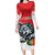 Custom Portugal Rugby Go Champions Long Sleeve Bodycon Dress Wolf Mascot Style