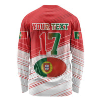 Custom Portugal Rugby Go Champions Long Sleeve Shirt Wolf Mascot Style