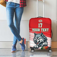Custom Portugal Rugby Go Champions Luggage Cover Wolf Mascot Style