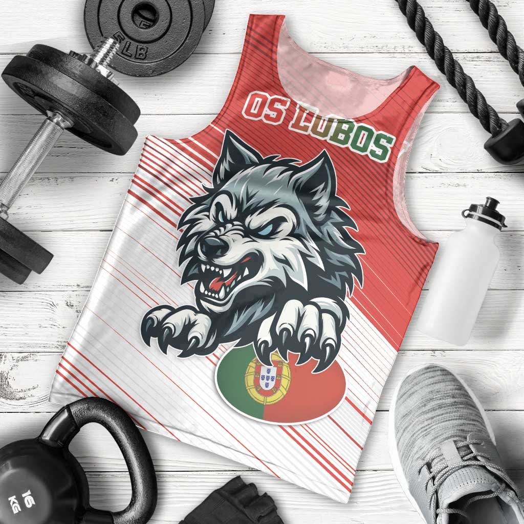 Custom Portugal Rugby Go Champions Men Tank Top Wolf Mascot Style