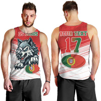 Custom Portugal Rugby Go Champions Men Tank Top Wolf Mascot Style