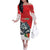 Custom Portugal Rugby Go Champions Off The Shoulder Long Sleeve Dress Wolf Mascot Style