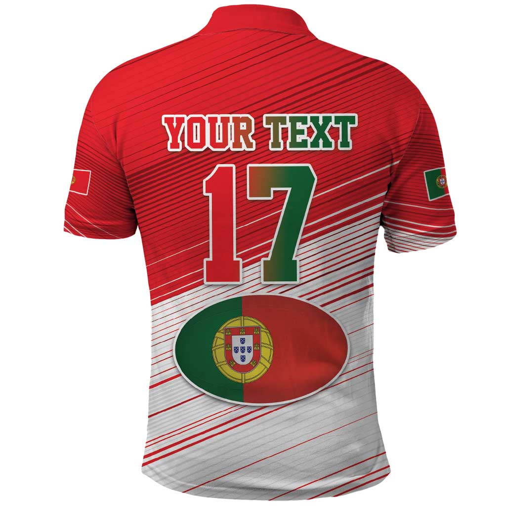 Custom Portugal Rugby Go Champions Polo Shirt Wolf Mascot Style