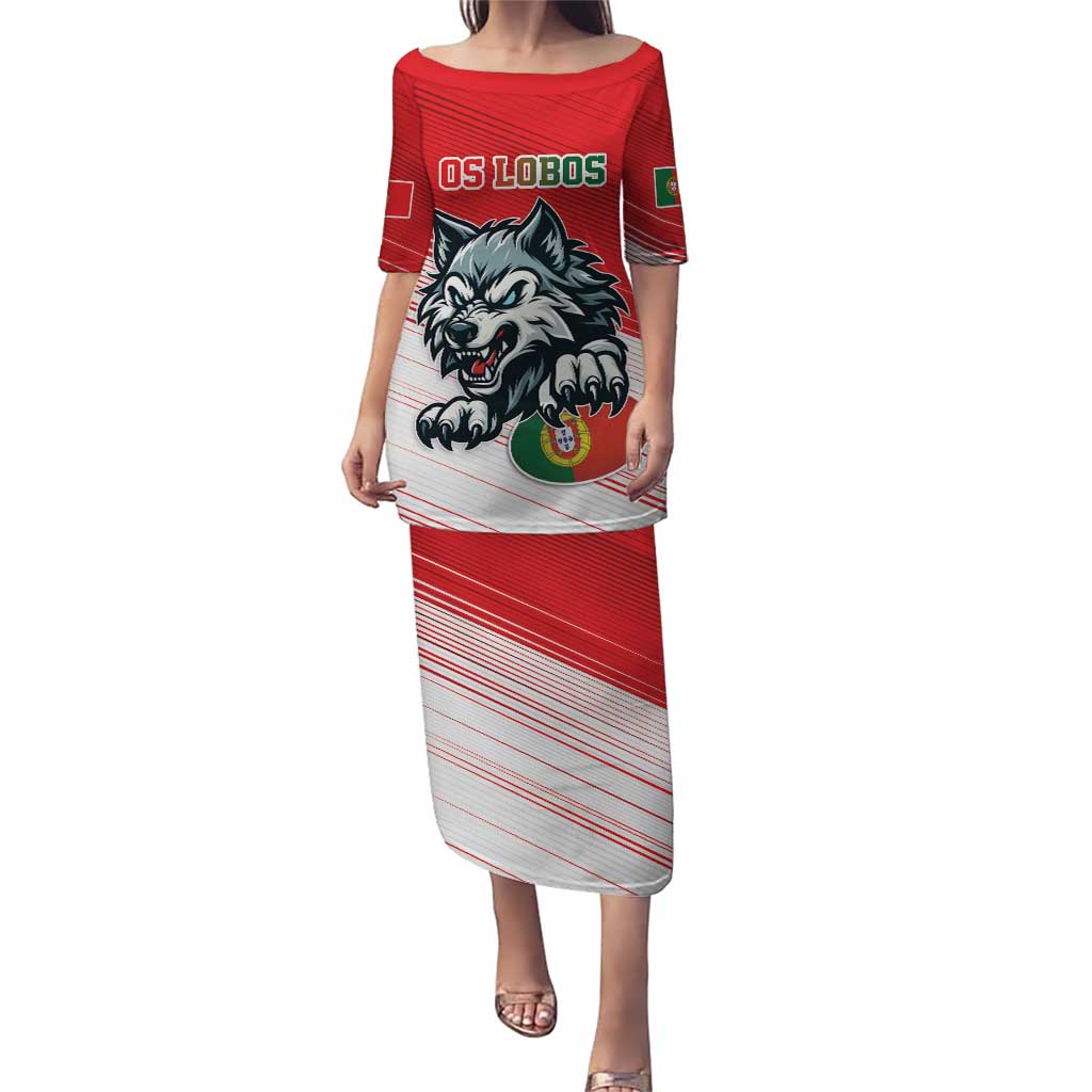 Custom Portugal Rugby Go Champions Puletasi Wolf Mascot Style