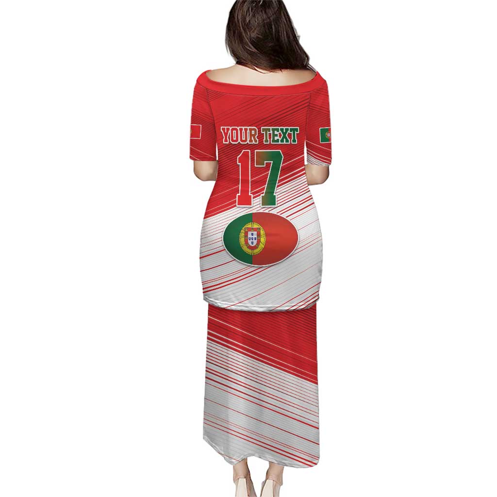 Custom Portugal Rugby Go Champions Puletasi Wolf Mascot Style