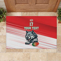Custom Portugal Rugby Go Champions Rubber Doormat Wolf Mascot Style