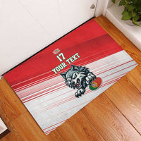 Custom Portugal Rugby Go Champions Rubber Doormat Wolf Mascot Style