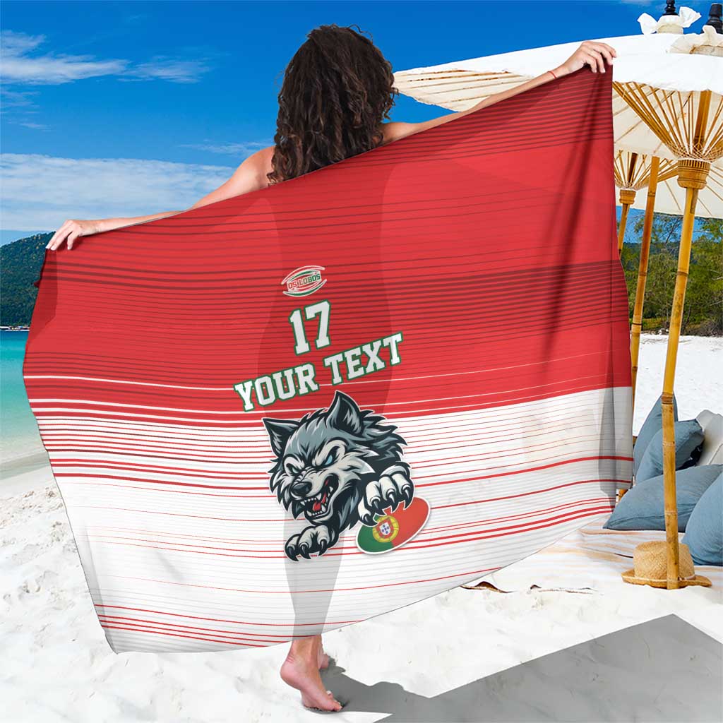 Custom Portugal Rugby Go Champions Sarong Wolf Mascot Style