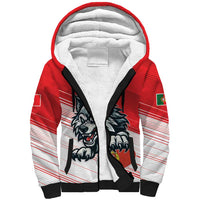 Custom Portugal Rugby Go Champions Sherpa Hoodie Wolf Mascot Style