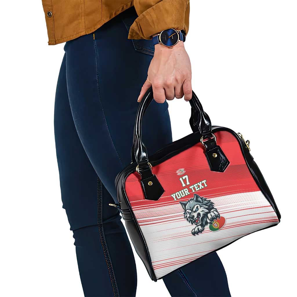 Custom Portugal Rugby Go Champions Shoulder Handbag Wolf Mascot Style