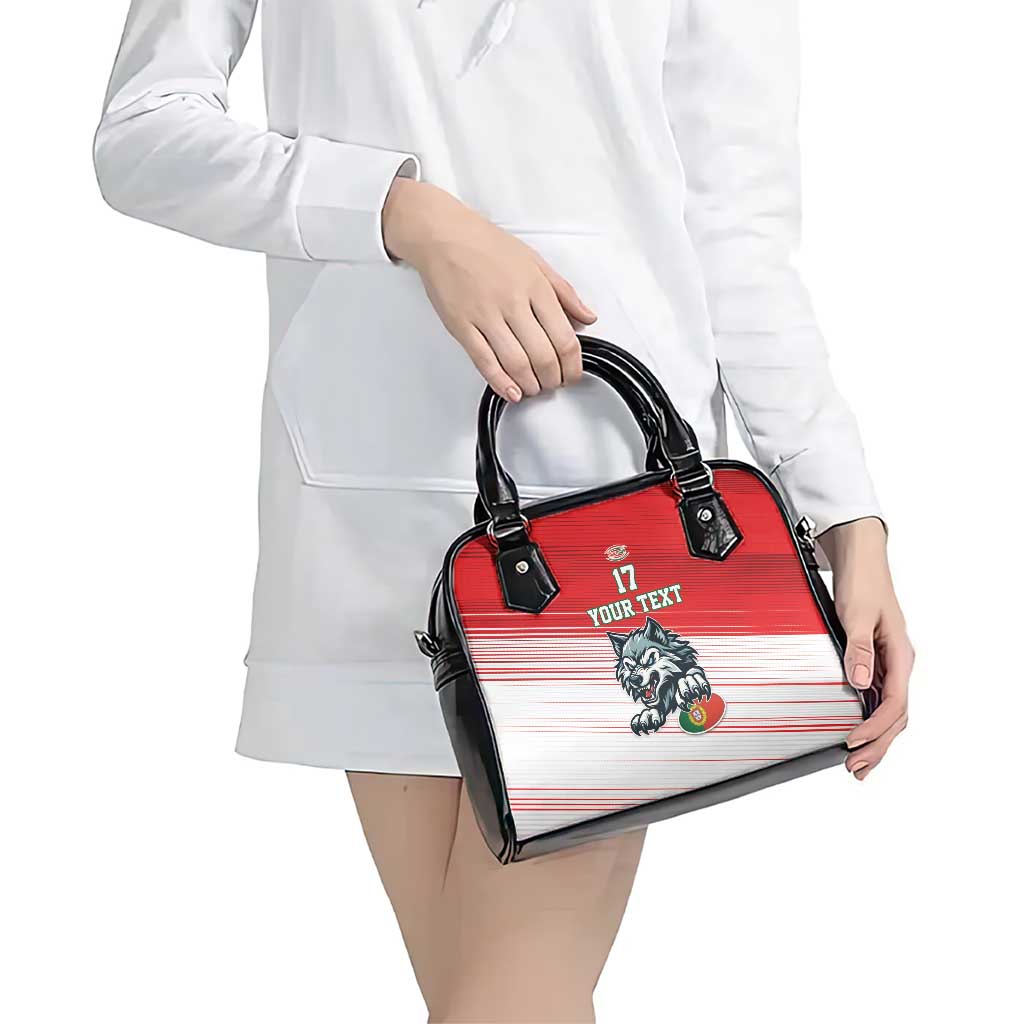 Custom Portugal Rugby Go Champions Shoulder Handbag Wolf Mascot Style