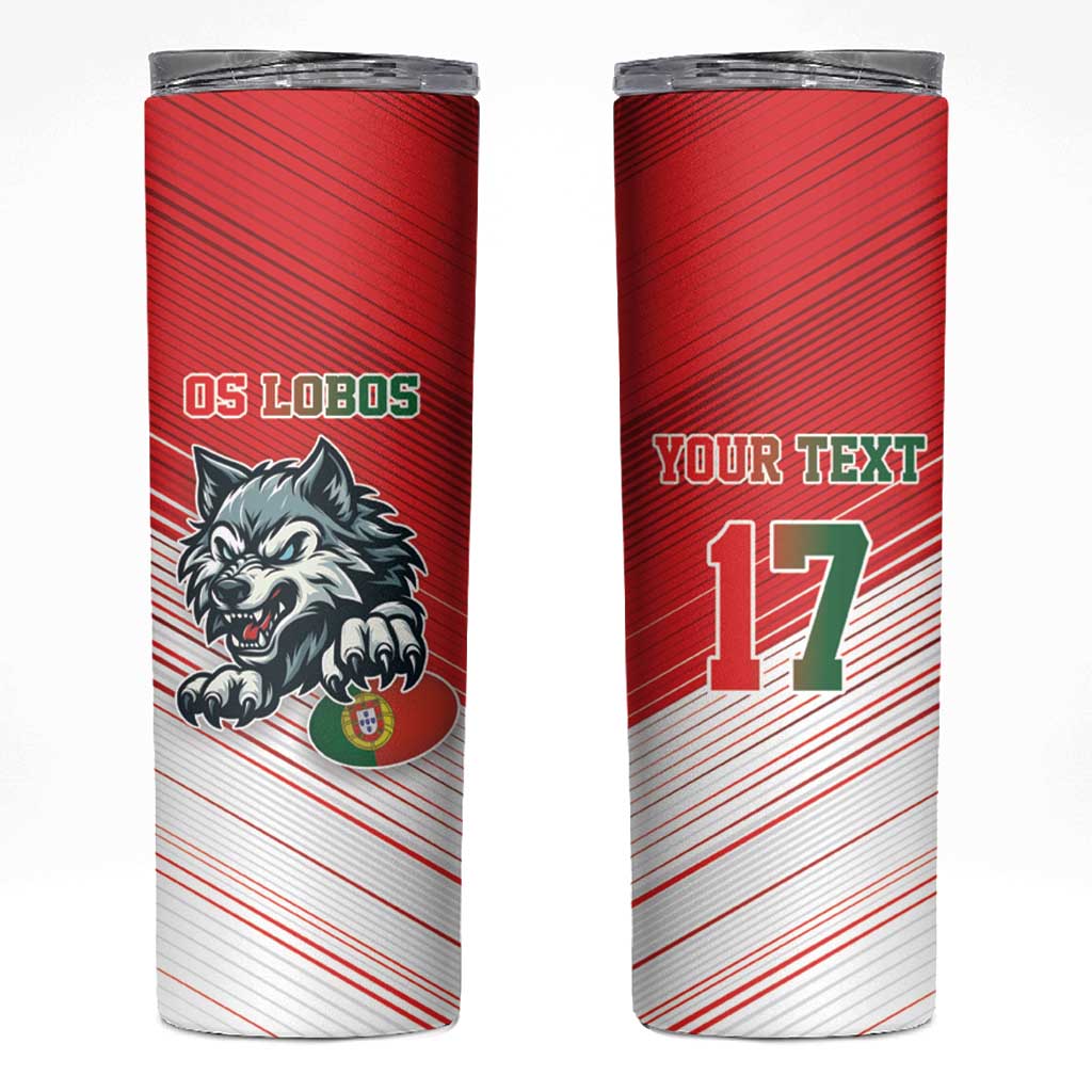 Custom Portugal Rugby Go Champions Skinny Tumbler Wolf Mascot Style