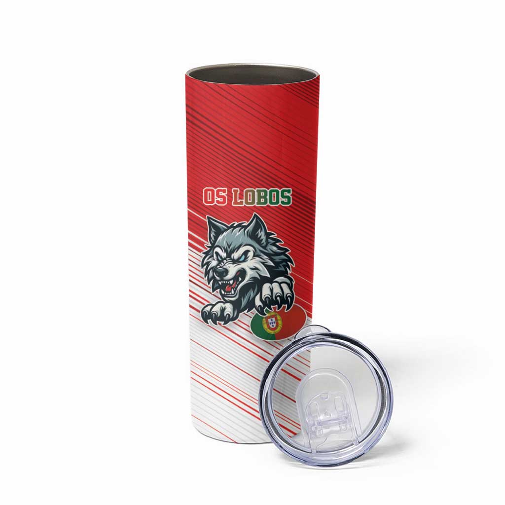 Custom Portugal Rugby Go Champions Skinny Tumbler Wolf Mascot Style