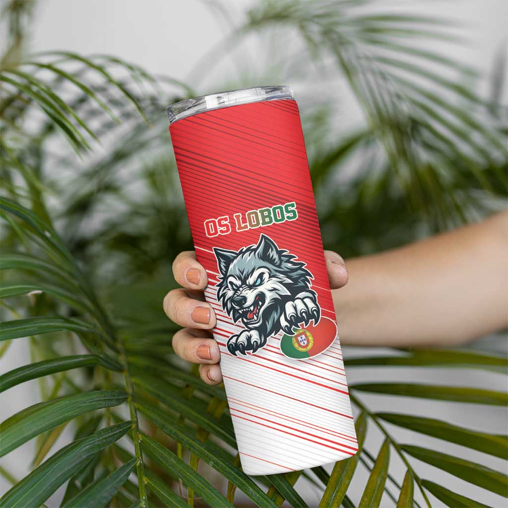 Custom Portugal Rugby Go Champions Skinny Tumbler Wolf Mascot Style