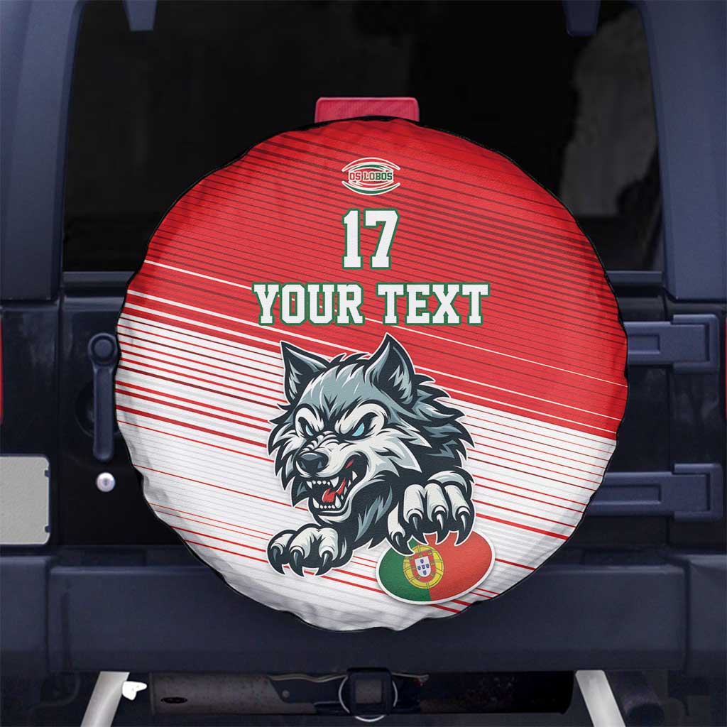 Custom Portugal Rugby Go Champions Spare Tire Cover Wolf Mascot Style