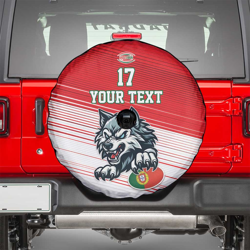 Custom Portugal Rugby Go Champions Spare Tire Cover Wolf Mascot Style