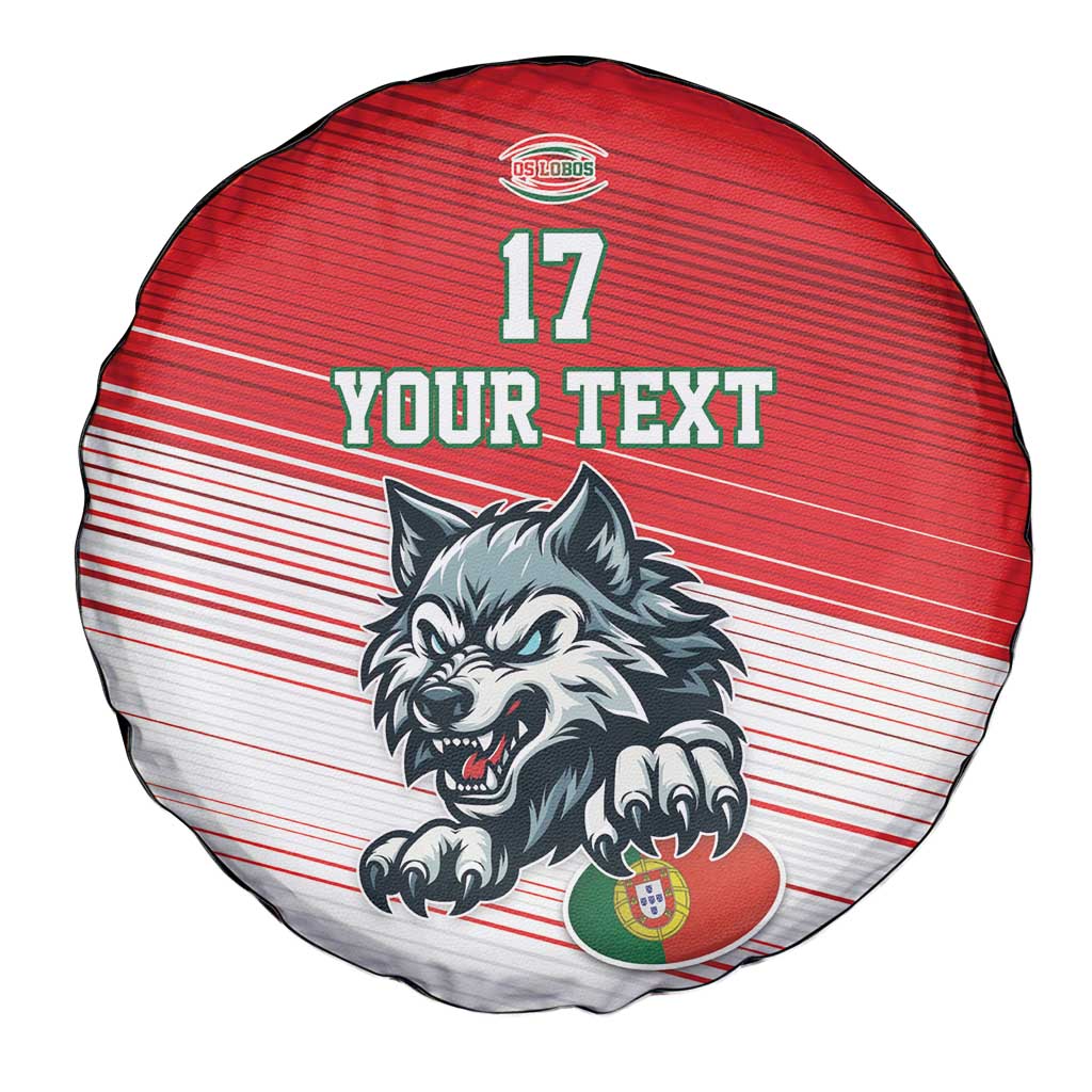 Custom Portugal Rugby Go Champions Spare Tire Cover Wolf Mascot Style