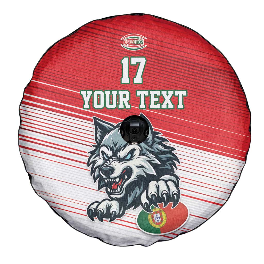 Custom Portugal Rugby Go Champions Spare Tire Cover Wolf Mascot Style