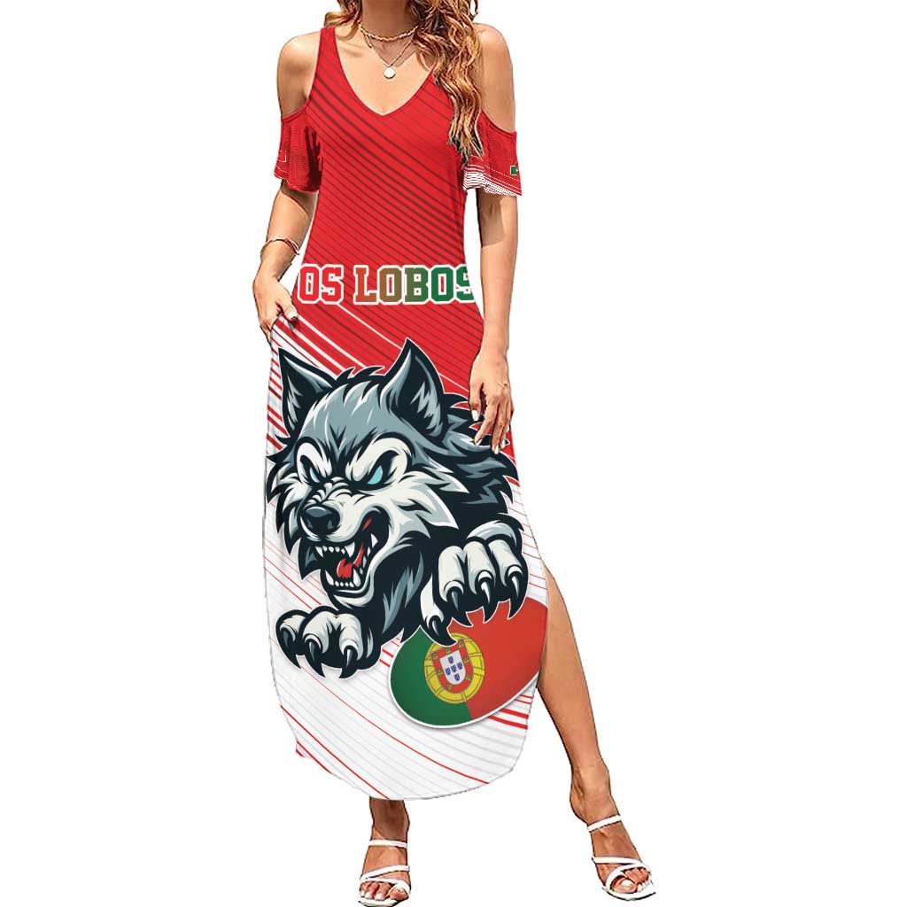 Custom Portugal Rugby Go Champions Summer Maxi Dress Wolf Mascot Style