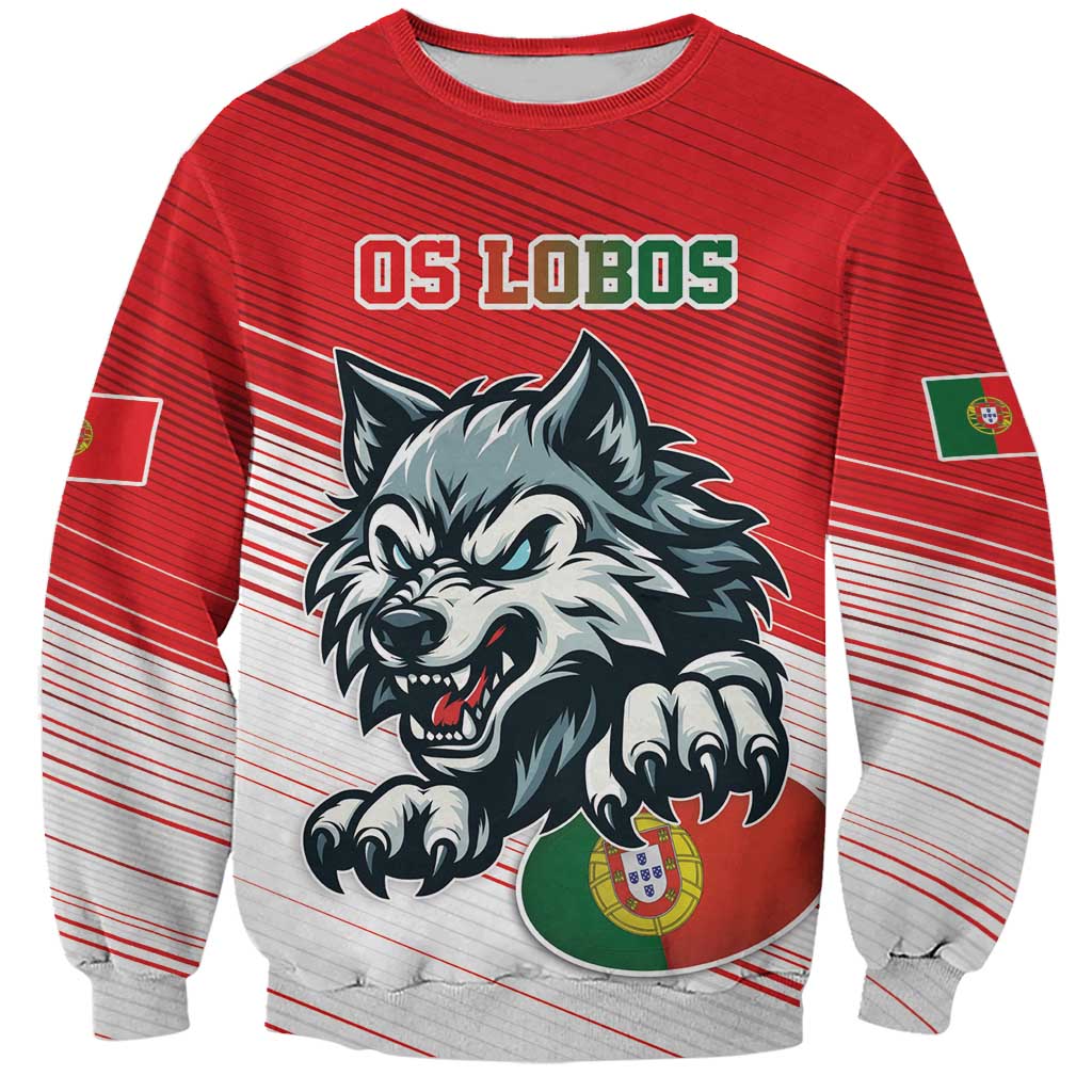 Custom Portugal Rugby Go Champions Sweatshirt Wolf Mascot Style