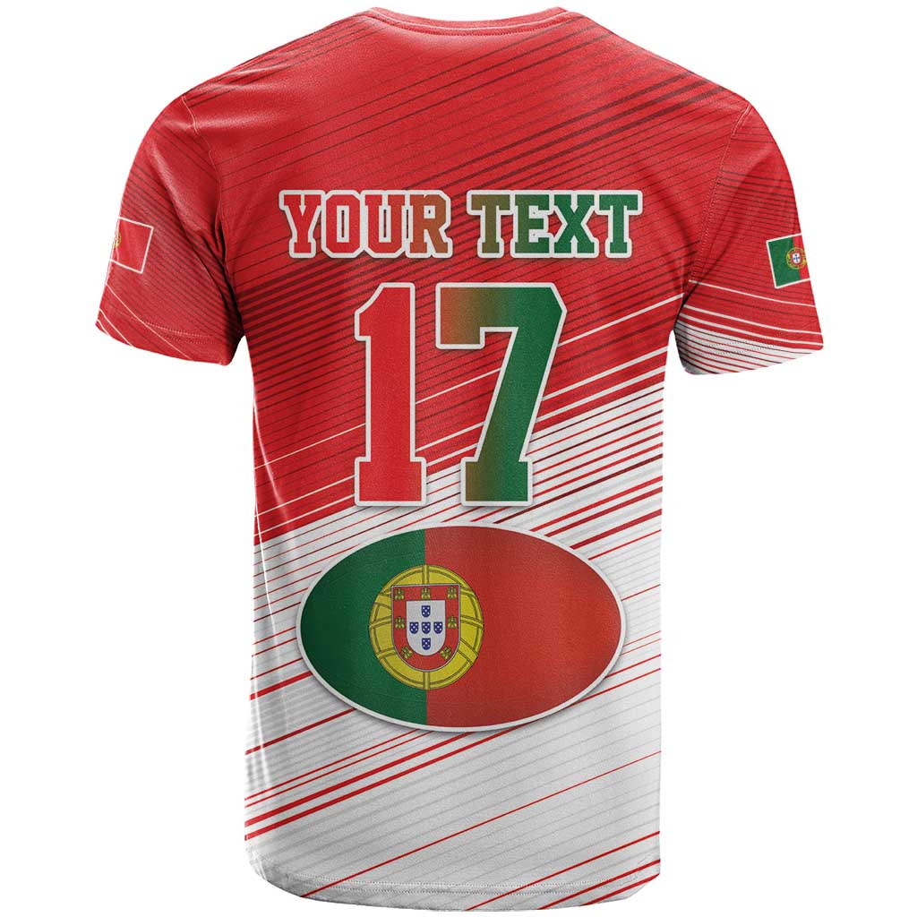 Custom Portugal Rugby Go Champions T Shirt Wolf Mascot Style