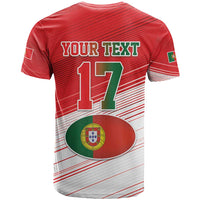 Custom Portugal Rugby Go Champions T Shirt Wolf Mascot Style