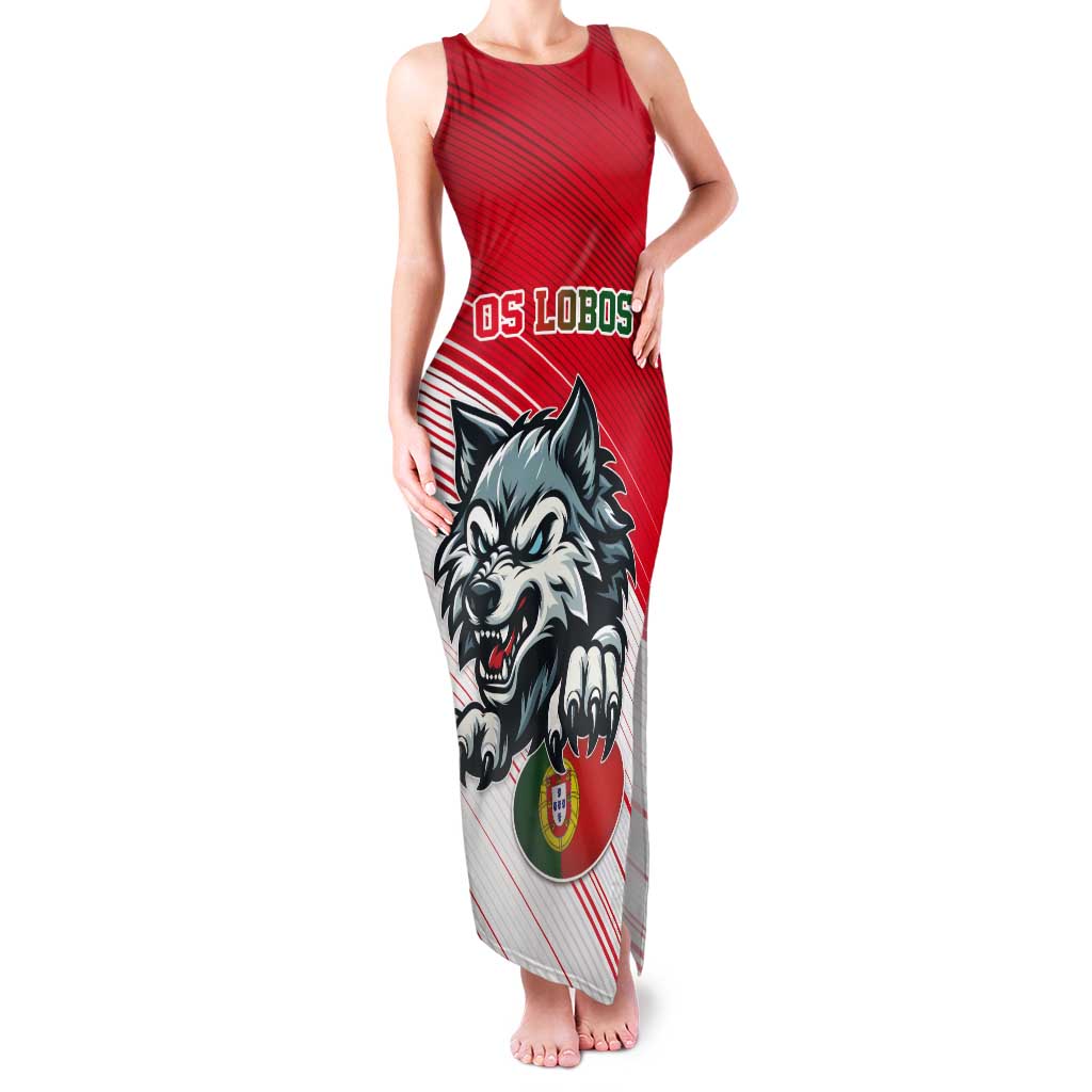 Custom Portugal Rugby Go Champions Tank Maxi Dress Wolf Mascot Style