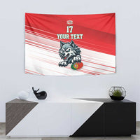 Custom Portugal Rugby Go Champions Tapestry Wolf Mascot Style