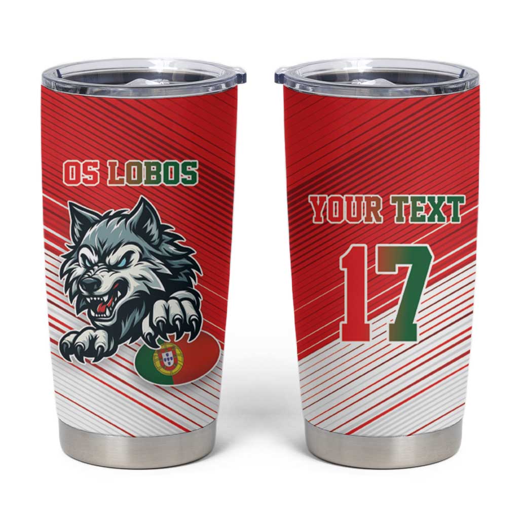 Custom Portugal Rugby Go Champions Tumbler Cup Wolf Mascot Style