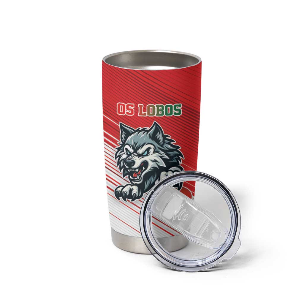 Custom Portugal Rugby Go Champions Tumbler Cup Wolf Mascot Style