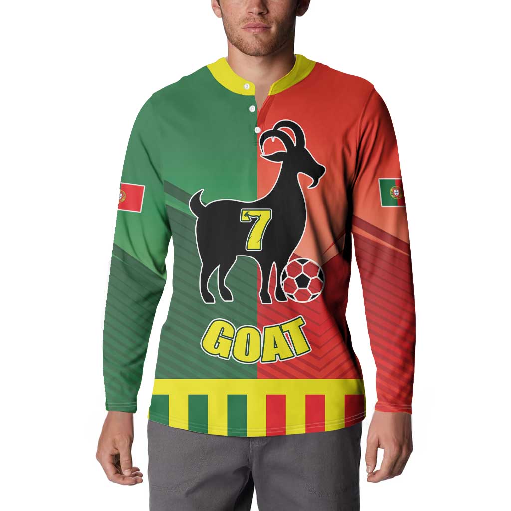 Personalized Portugal 7 Goat Button Sweatshirt Greatest Of All Time Sporty Style
