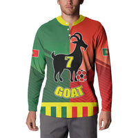 Personalized Portugal 7 Goat Button Sweatshirt Greatest Of All Time Sporty Style