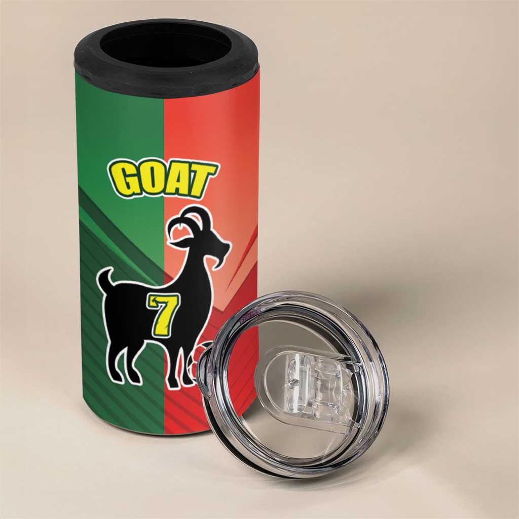 Personalized Portugal 7 Goat 4 in 1 Can Cooler Tumbler Greatest Of All Time Sporty Style
