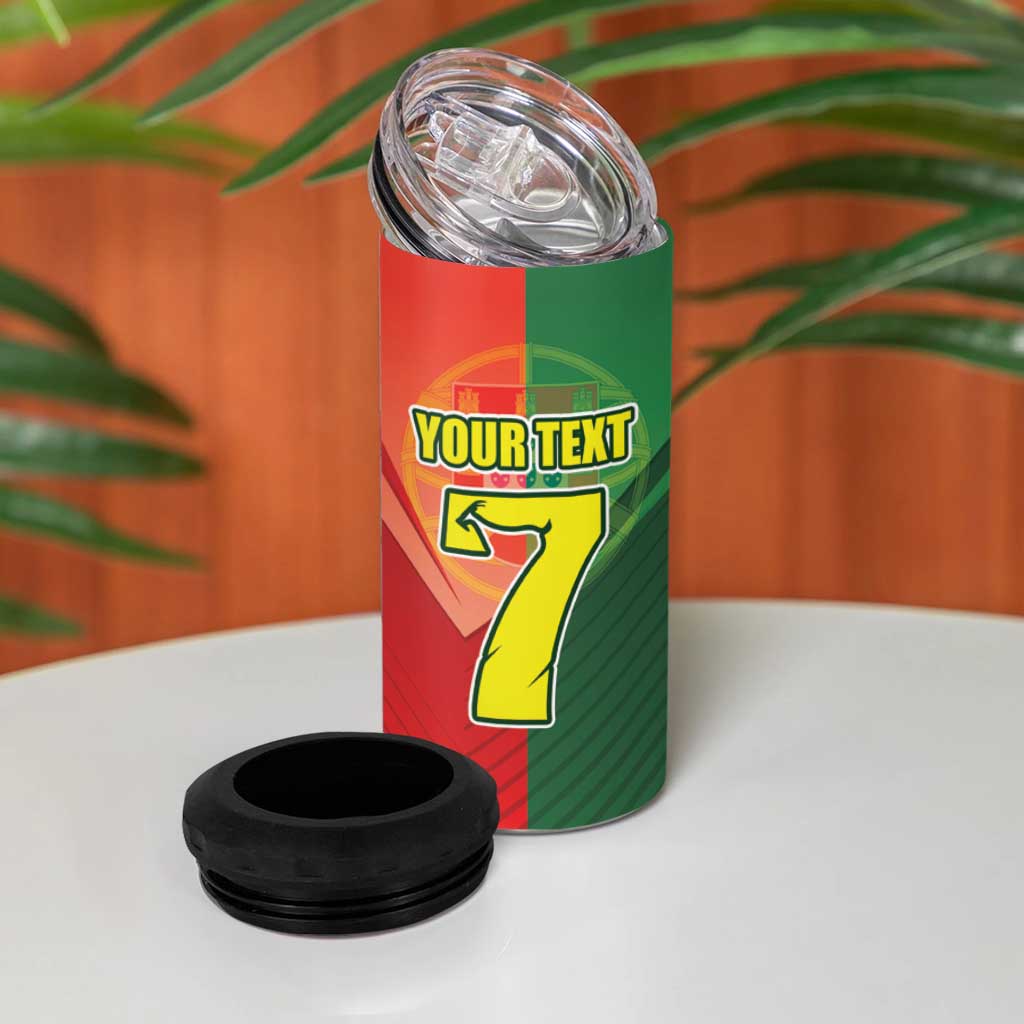 Personalized Portugal 7 Goat 4 in 1 Can Cooler Tumbler Greatest Of All Time Sporty Style