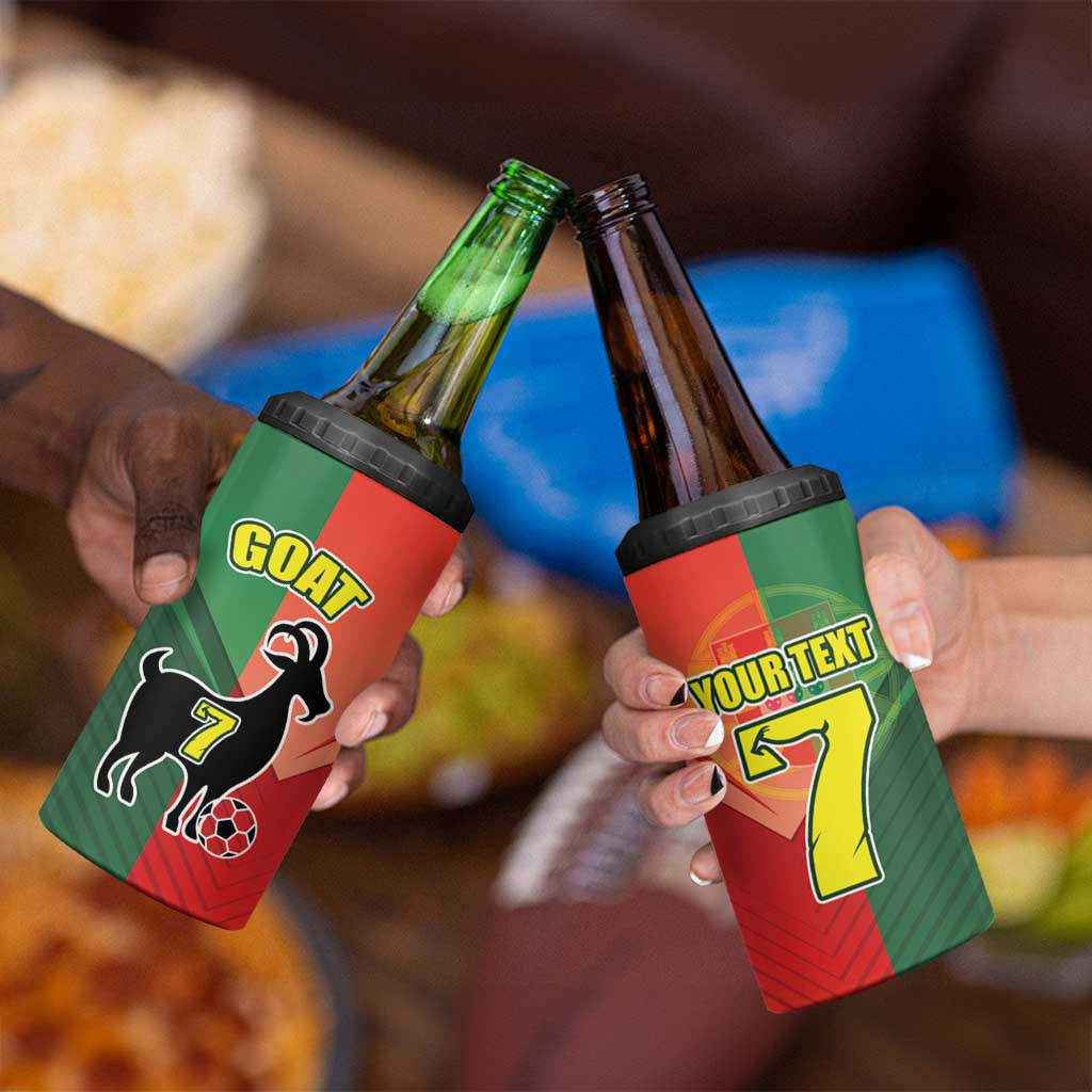 Personalized Portugal 7 Goat 4 in 1 Can Cooler Tumbler Greatest Of All Time Sporty Style
