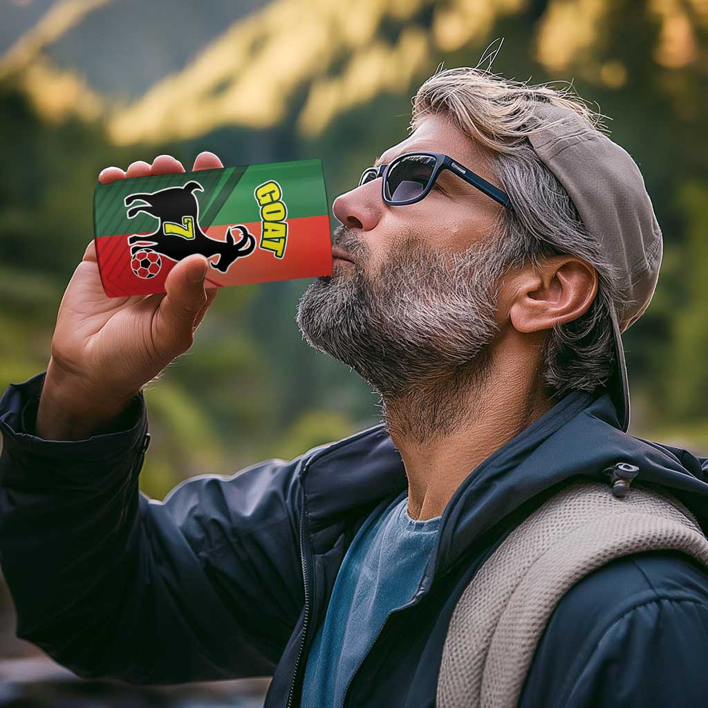 Personalized Portugal 7 Goat 4 in 1 Can Cooler Tumbler Greatest Of All Time Sporty Style