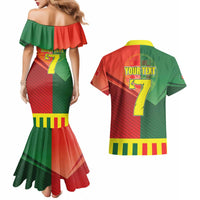 Personalized Portugal 7 Goat Couples Matching Mermaid Dress and Hawaiian Shirt Greatest Of All Time Sporty Style