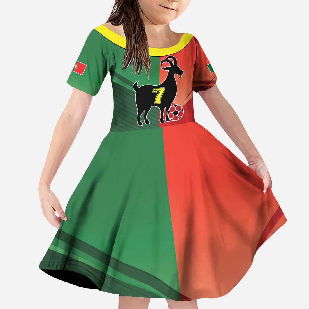 Personalized Portugal 7 Goat Family Matching Mermaid Dress and Hawaiian Shirt Greatest Of All Time Sporty Style