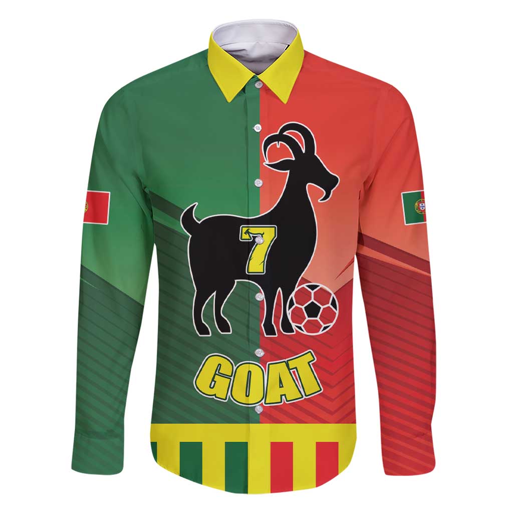 Personalized Portugal 7 Goat Family Matching Short Sleeve Bodycon Dress and Hawaiian Shirt Greatest Of All Time Sporty Style