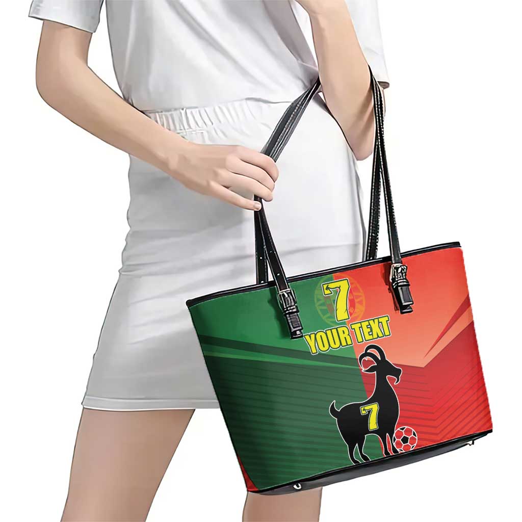 Personalized Portugal 7 Goat Leather Tote Bag Greatest Of All Time Sporty Style
